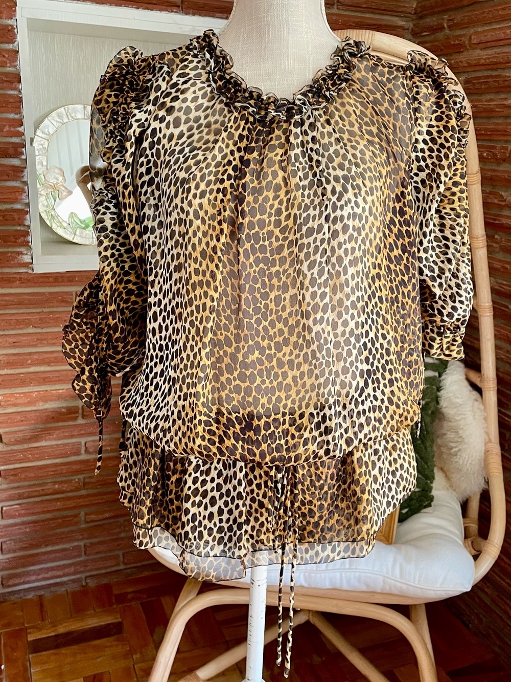 D&G by Dolce & Gabbana animal print silk blouse